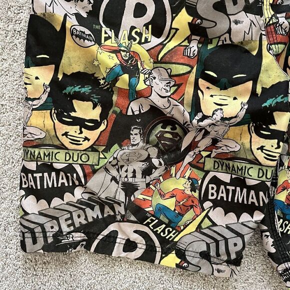 Batman Mens Swim Trunks Board Shorts Sz XL DC Comics Robin Flash Pop Art Black - Picture 4 of 12